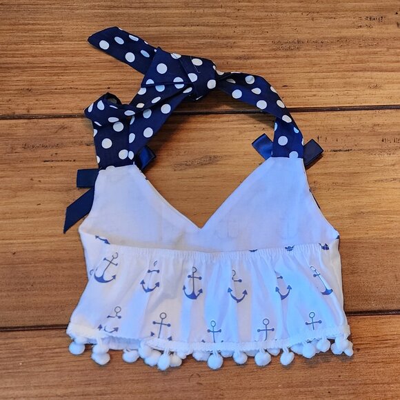 Milediiy Baby Girls Anchor Tops+Polka Dot Briefs Outfit Sunsuit Size 90 - Picture 3 of 5